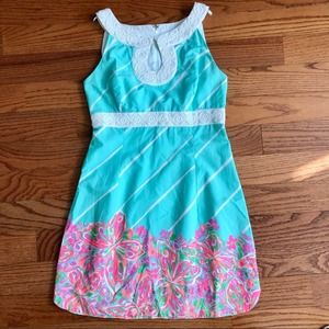 LILLY PULITZER RARE Sleeveless Cotton Embroidered Band Dress Women’s Size 6